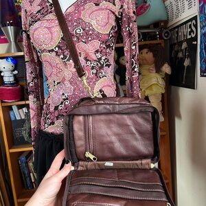 Wilsons Leather Dark Brown Crossbody Bag